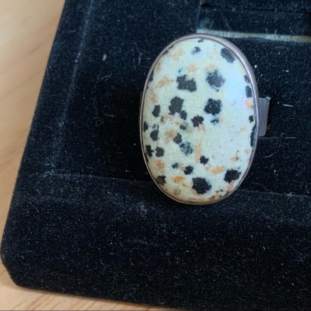 7 Sterling Leopard Skin Jasper Ring